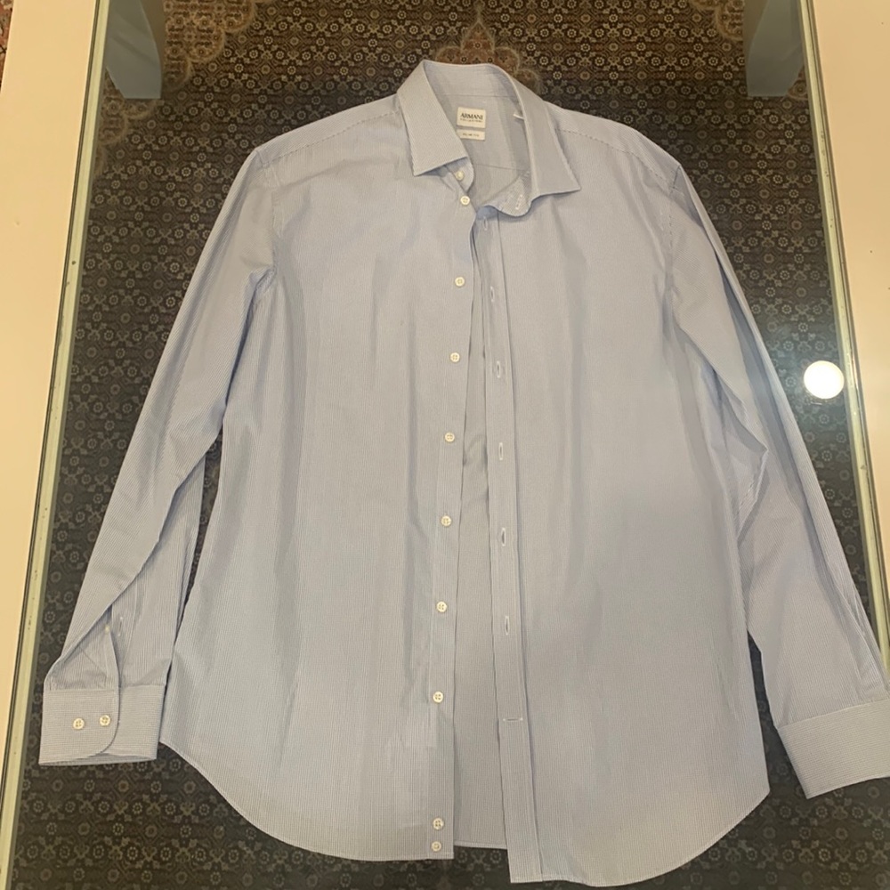 ARMANI COLLEZIONI SLIM FIT DRESS SHIRT (SIZE 17)